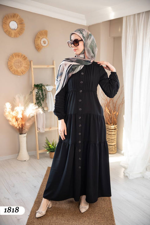 Buttoned pleated dress 1818